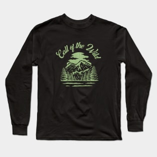 Call of the Wild Green Wooded Mountains Long Sleeve T-Shirt